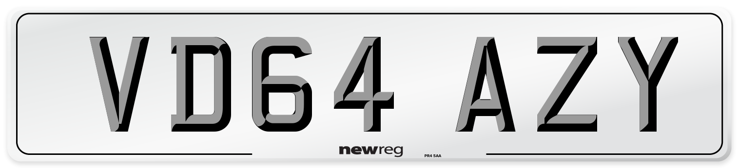 VD64 AZY Number Plate from New Reg
